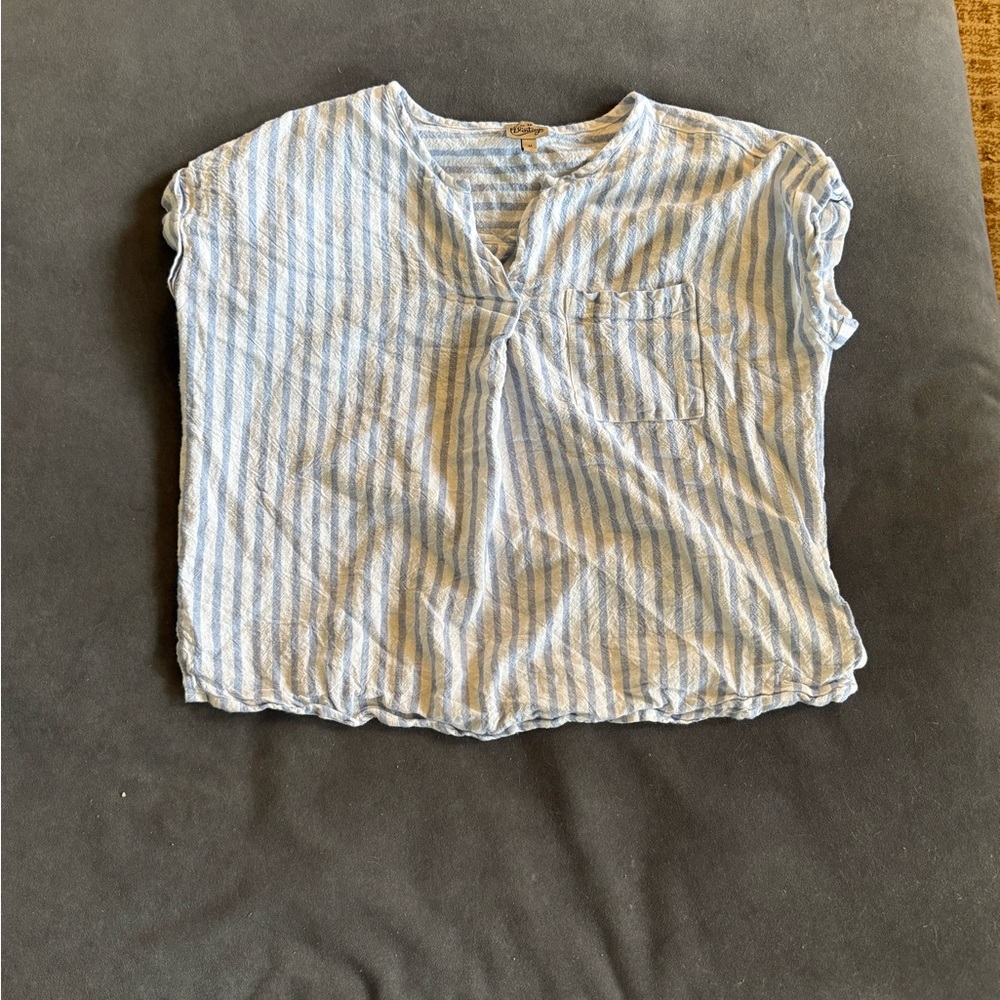 Como Vintage Blue and White Striped Blouse